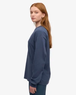 Oversized Organic LS T-Shirt - Petrol Blue