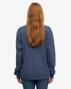 Oversized Organic LS T-Shirt - Petrol Blue