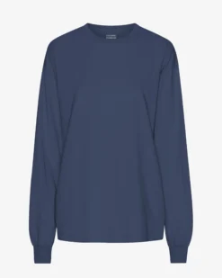 Oversized Organic LS T-Shirt - Petrol Blue