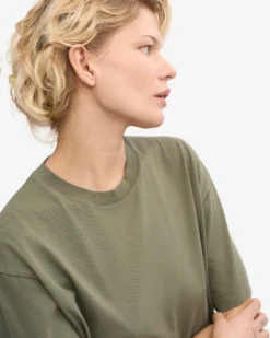 Oversized Organic T-Shirt - Dusty Olive