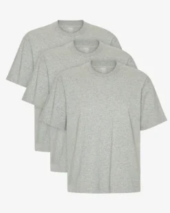 Oversized Organic T-Shirt - Heather Grey (3-Pack)