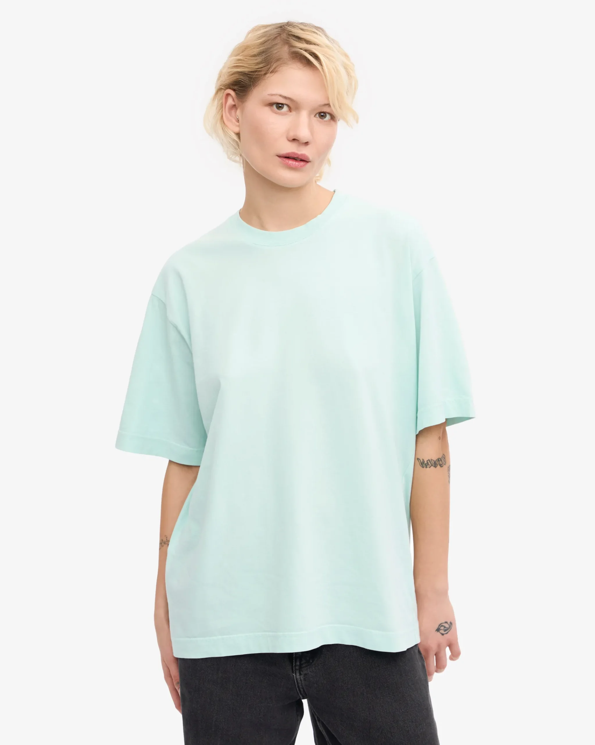Oversized Organic T-Shirt - Light Aqua