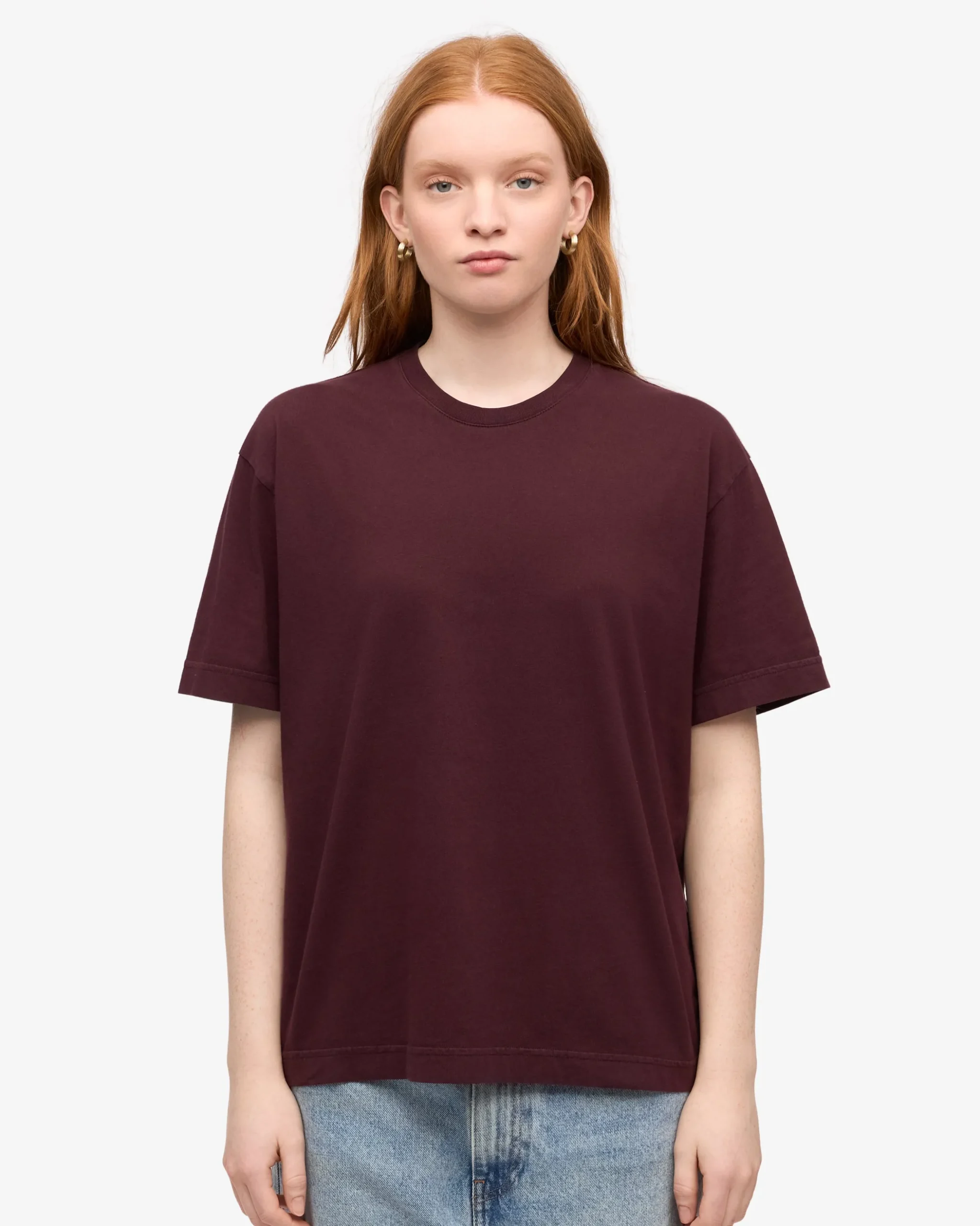 Oversized Organic T-Shirt - Oxblood Red (3-Pack)