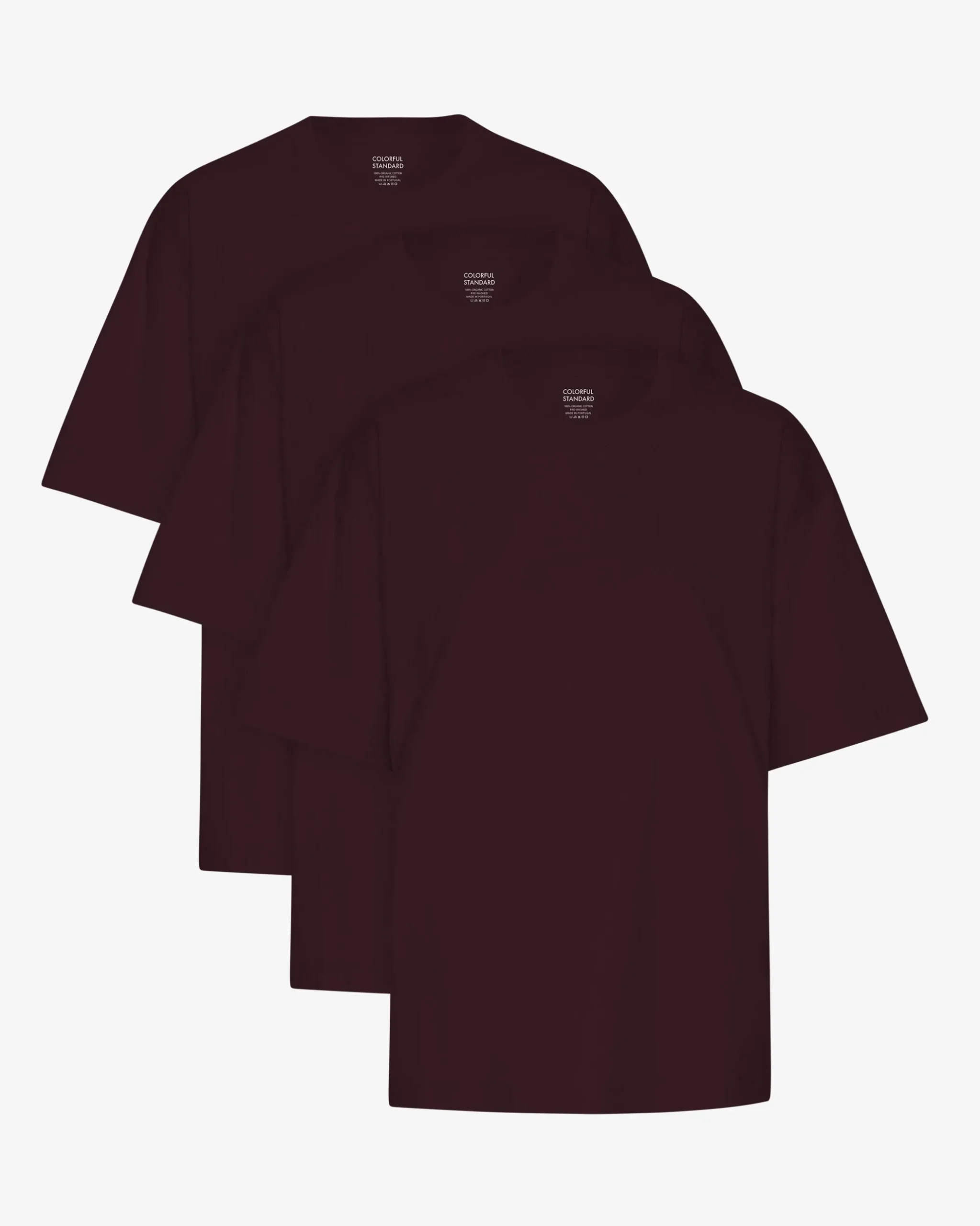 Oversized Organic T-Shirt - Oxblood Red (3-Pack)