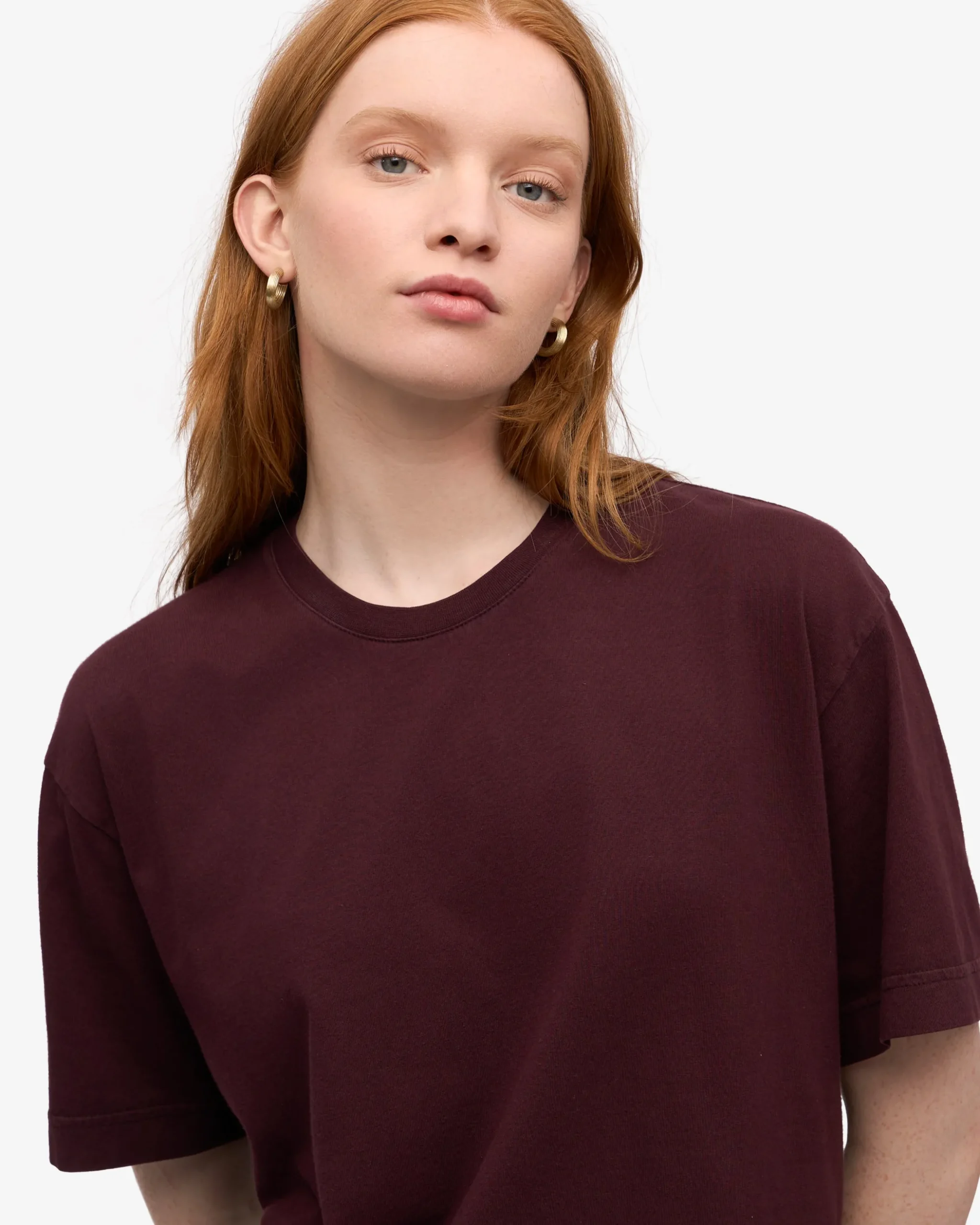 Oversized Organic T-Shirt - Oxblood Red (3-Pack)