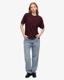 Oversized Organic T-Shirt - Oxblood Red