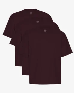 Oversized Organic T-Shirt - Oxblood Red (3-Pack)
