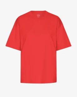 Oversized Organic T-Shirt - Red Tangerine