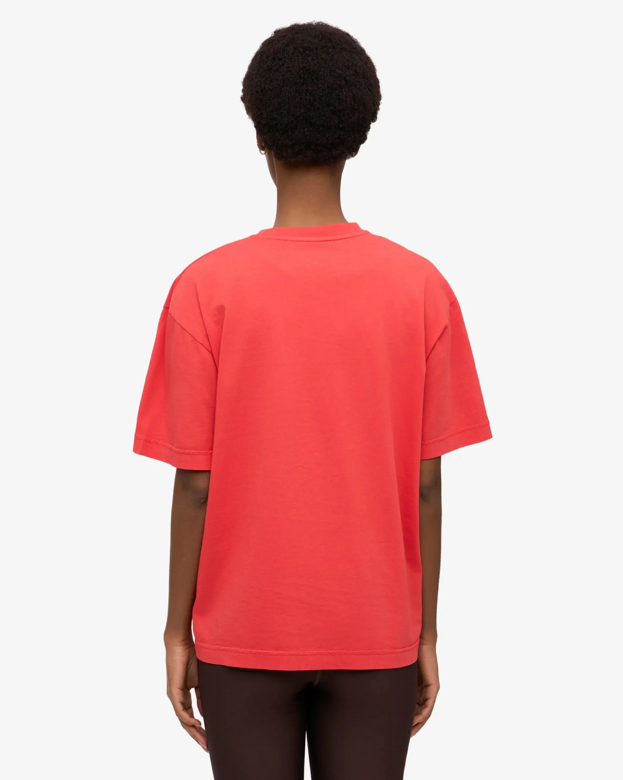 Oversized Organic T-Shirt - Red Tangerine