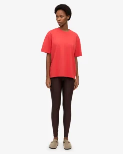 Oversized Organic T-Shirt - Red Tangerine