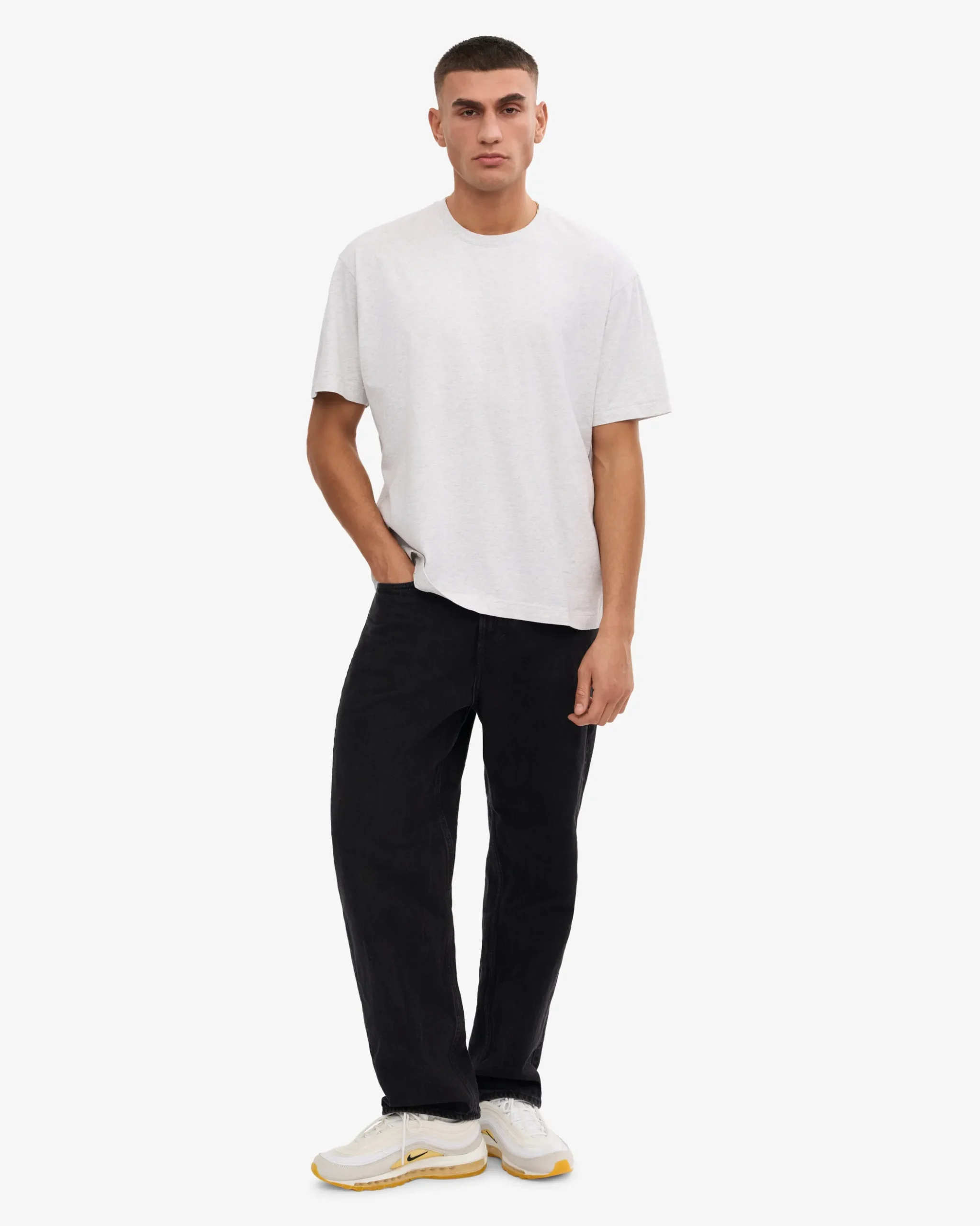 Oversized Organic T-Shirt - Snow Melange