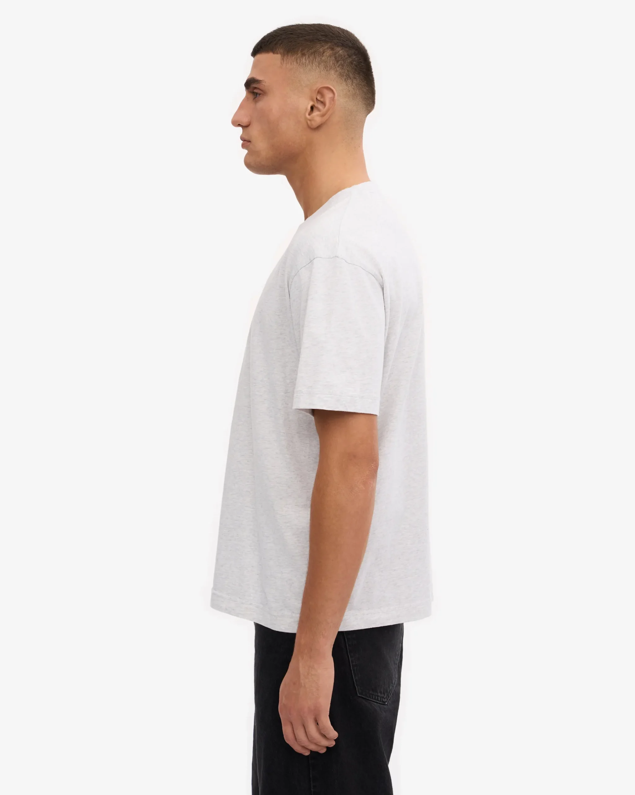 Oversized Organic T-Shirt - Snow Melange