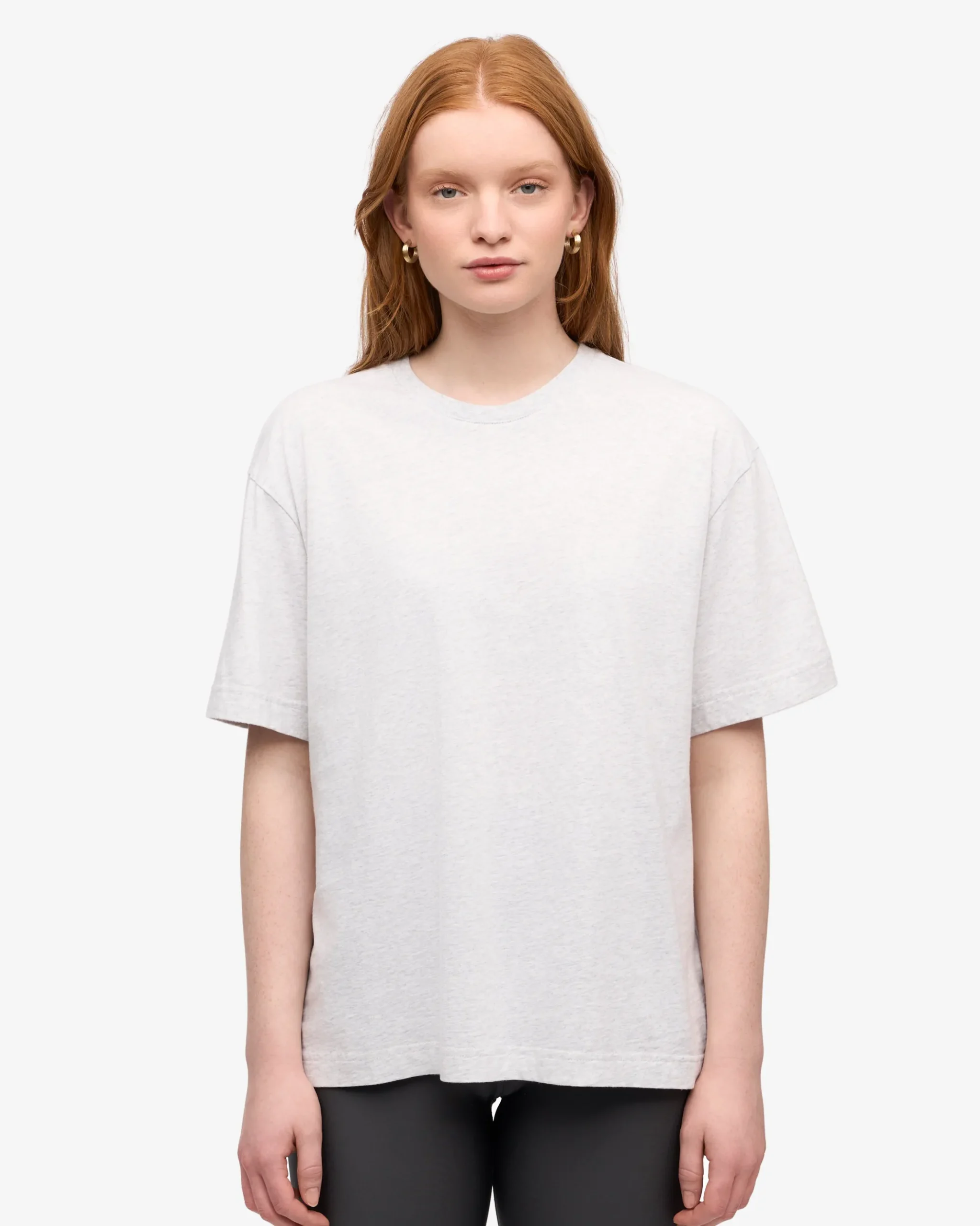 Oversized Organic T-Shirt - Snow Melange