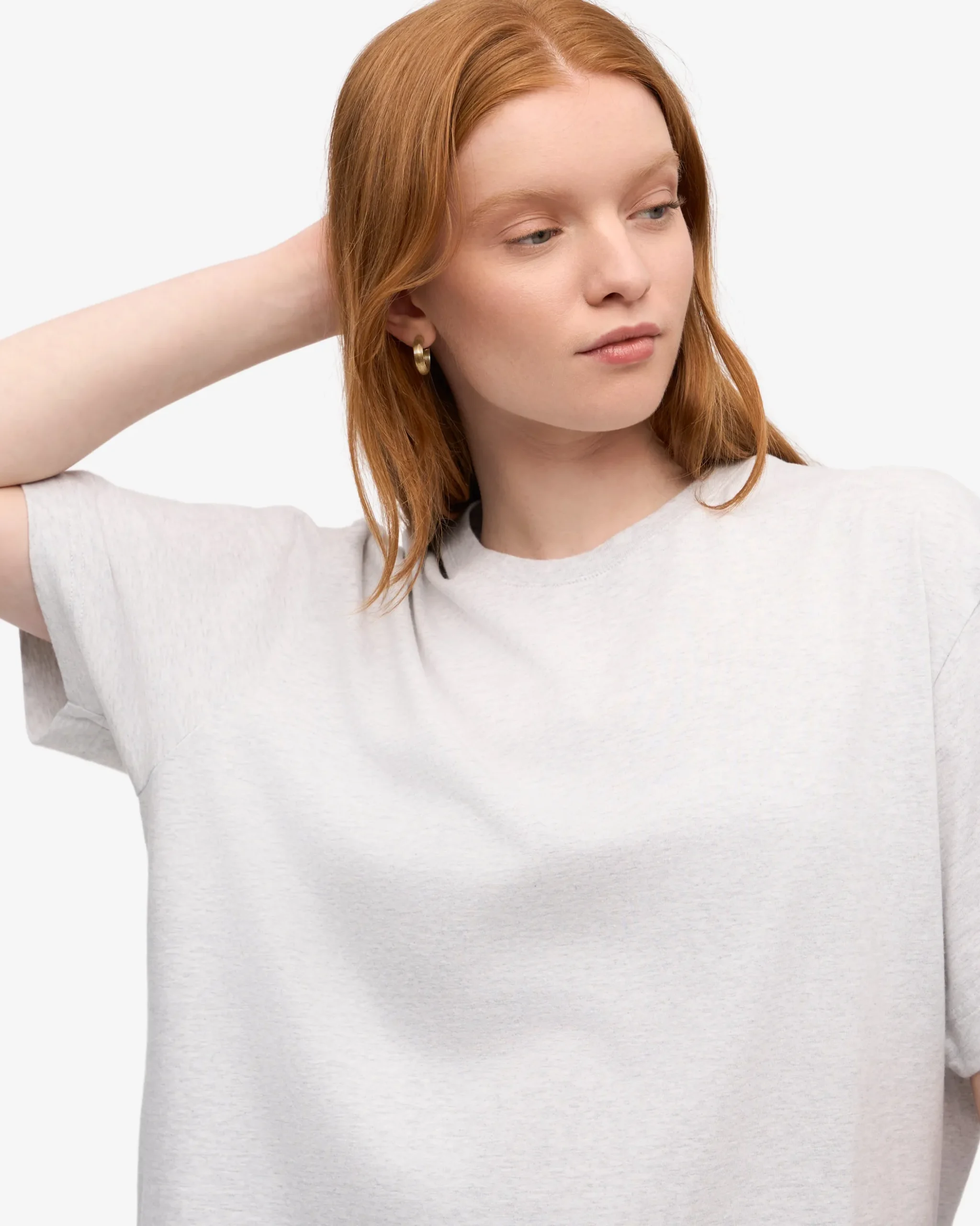 Oversized Organic T-Shirt - Snow Melange