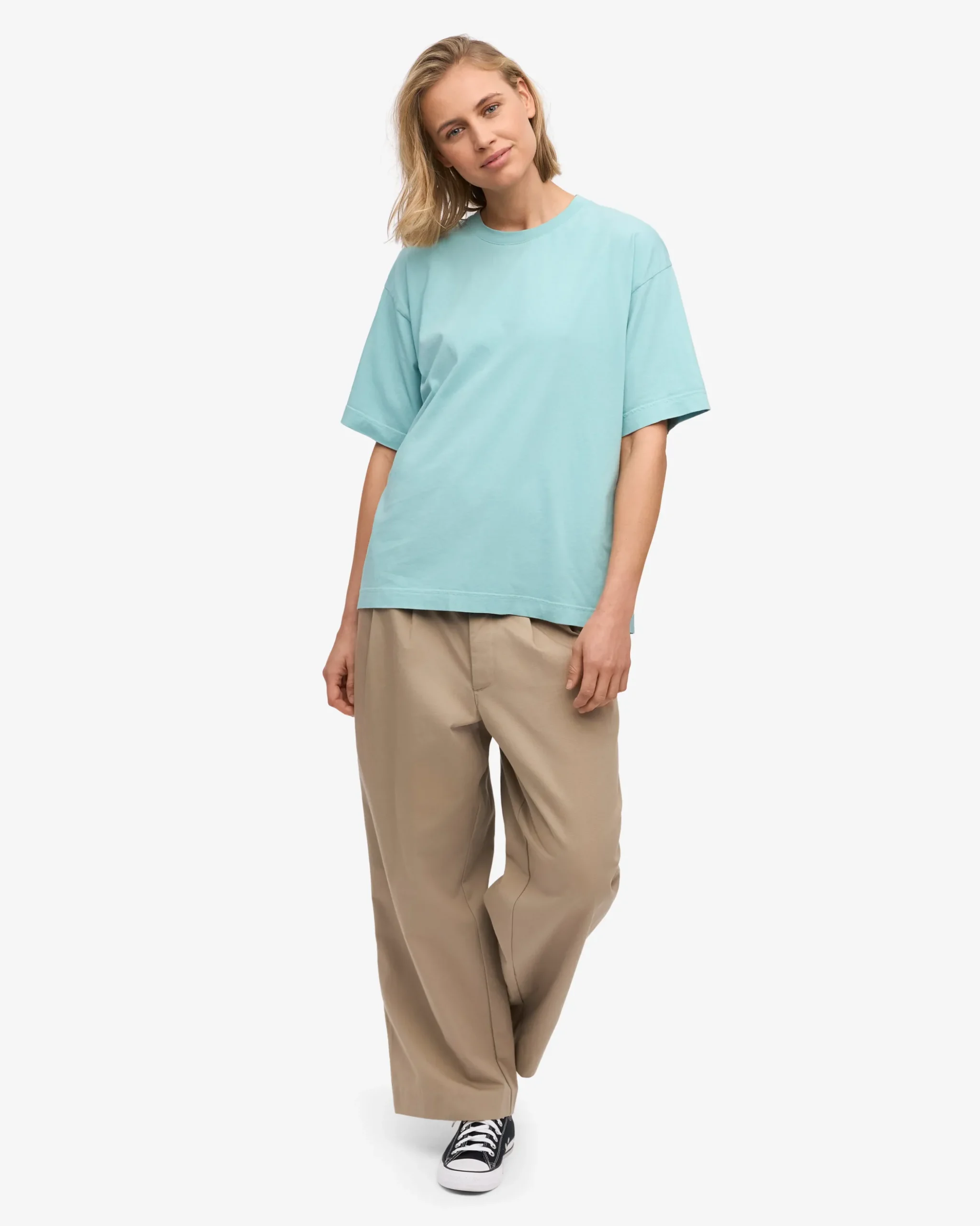 Oversized Organic T-Shirt - Teal Blue