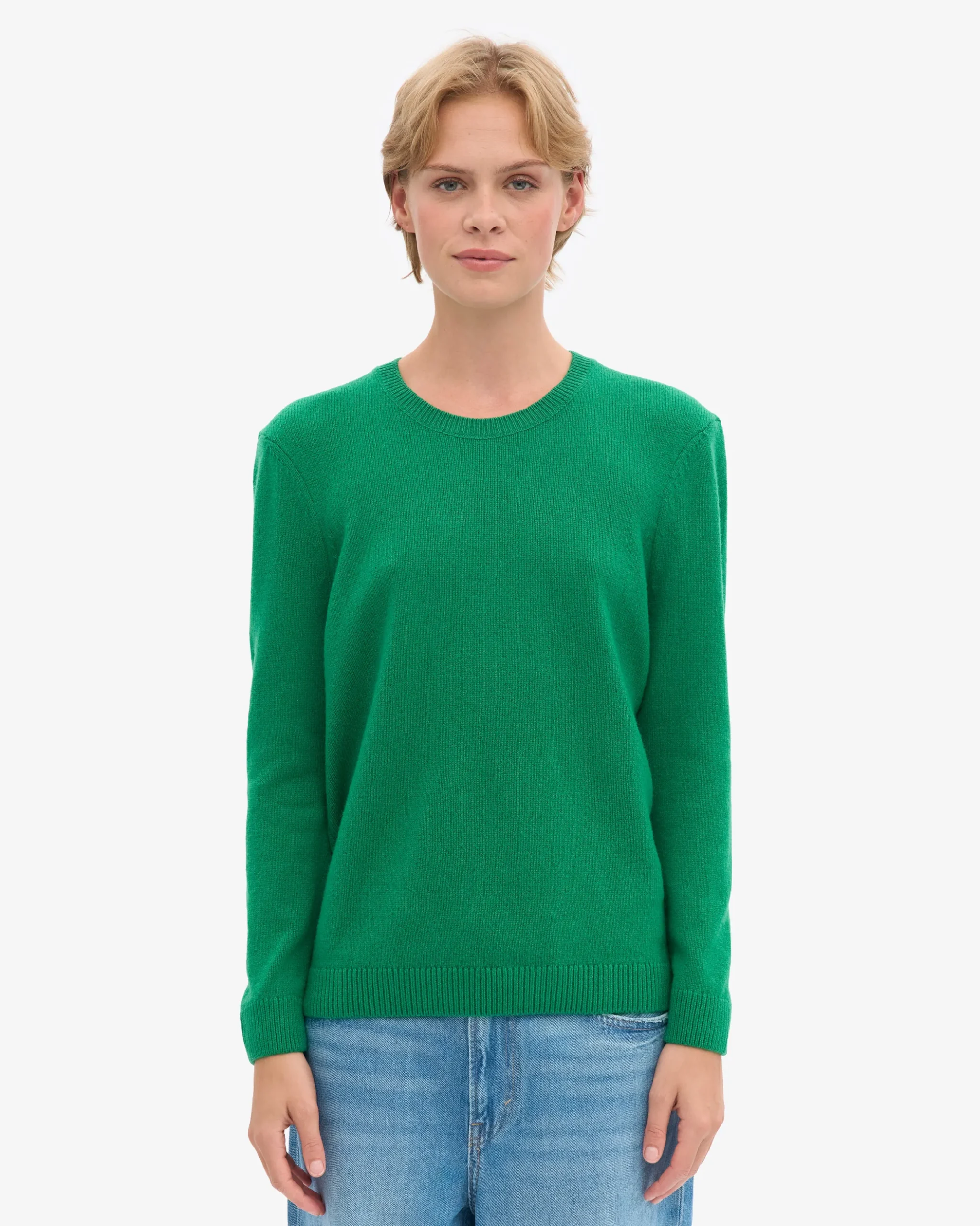 Women Classic Merino Wool Crew - Kelly Green