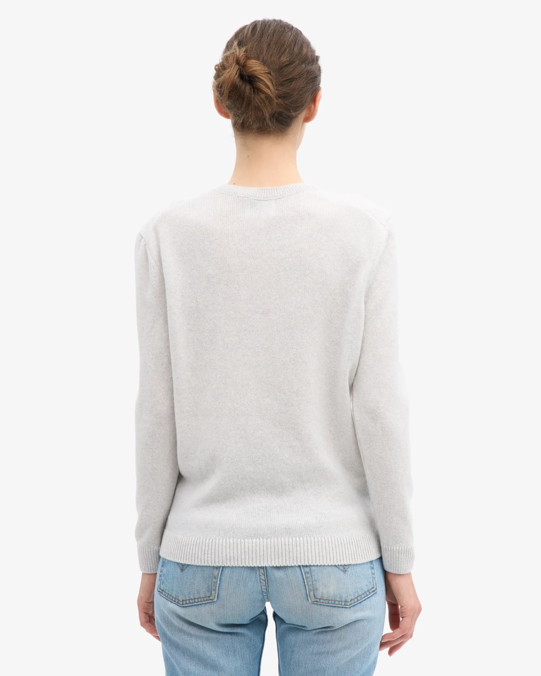 Women Classic Merino Wool Crew - Snow Melange