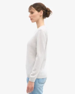 Women Classic Merino Wool Crew - Snow Melange