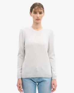 Women Classic Merino Wool Crew - Snow Melange