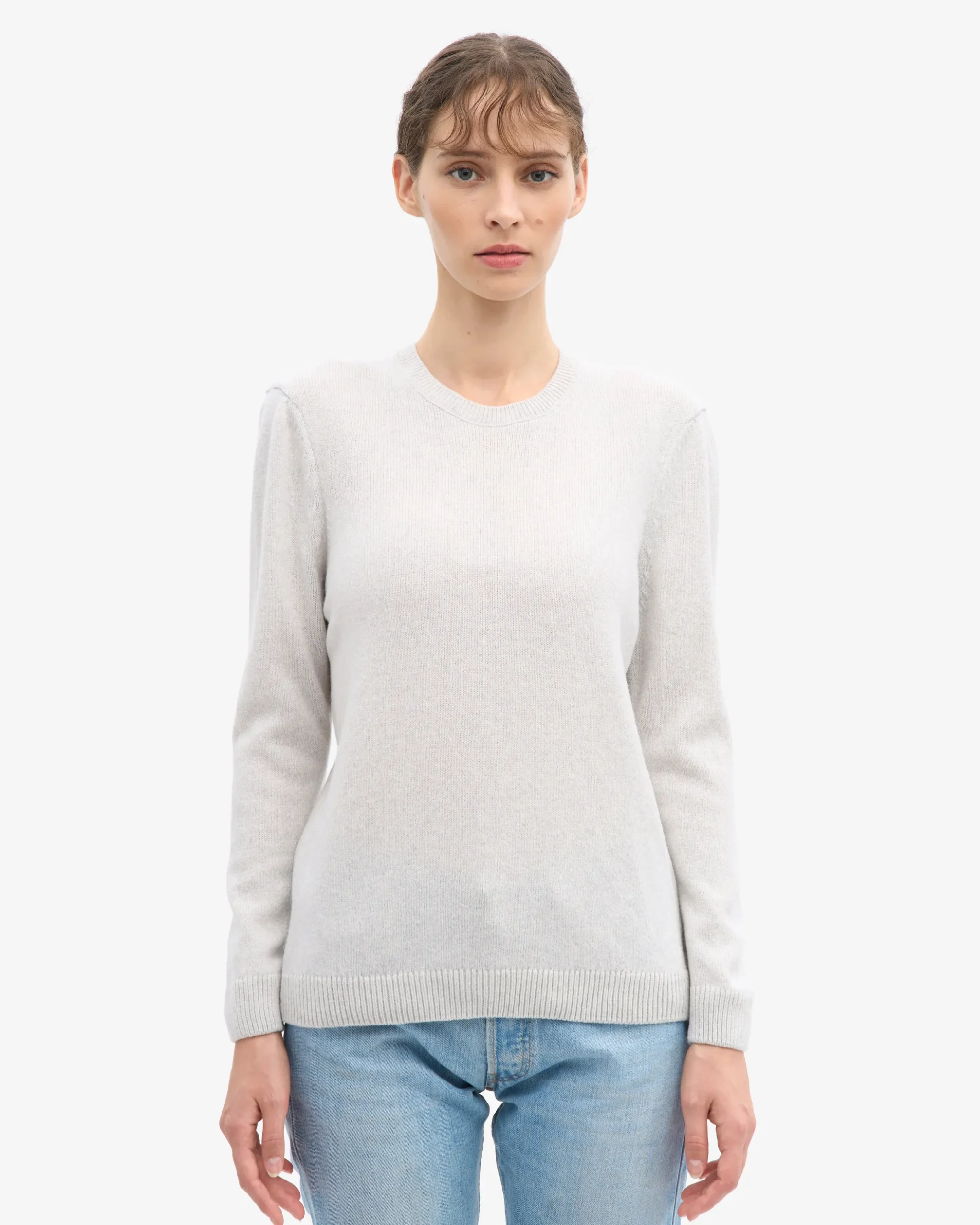 Women Classic Merino Wool Crew - Snow Melange