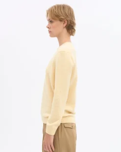 Women Classic Merino Wool Crew - Soft Yellow