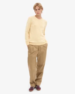 Women Classic Merino Wool Crew - Soft Yellow
