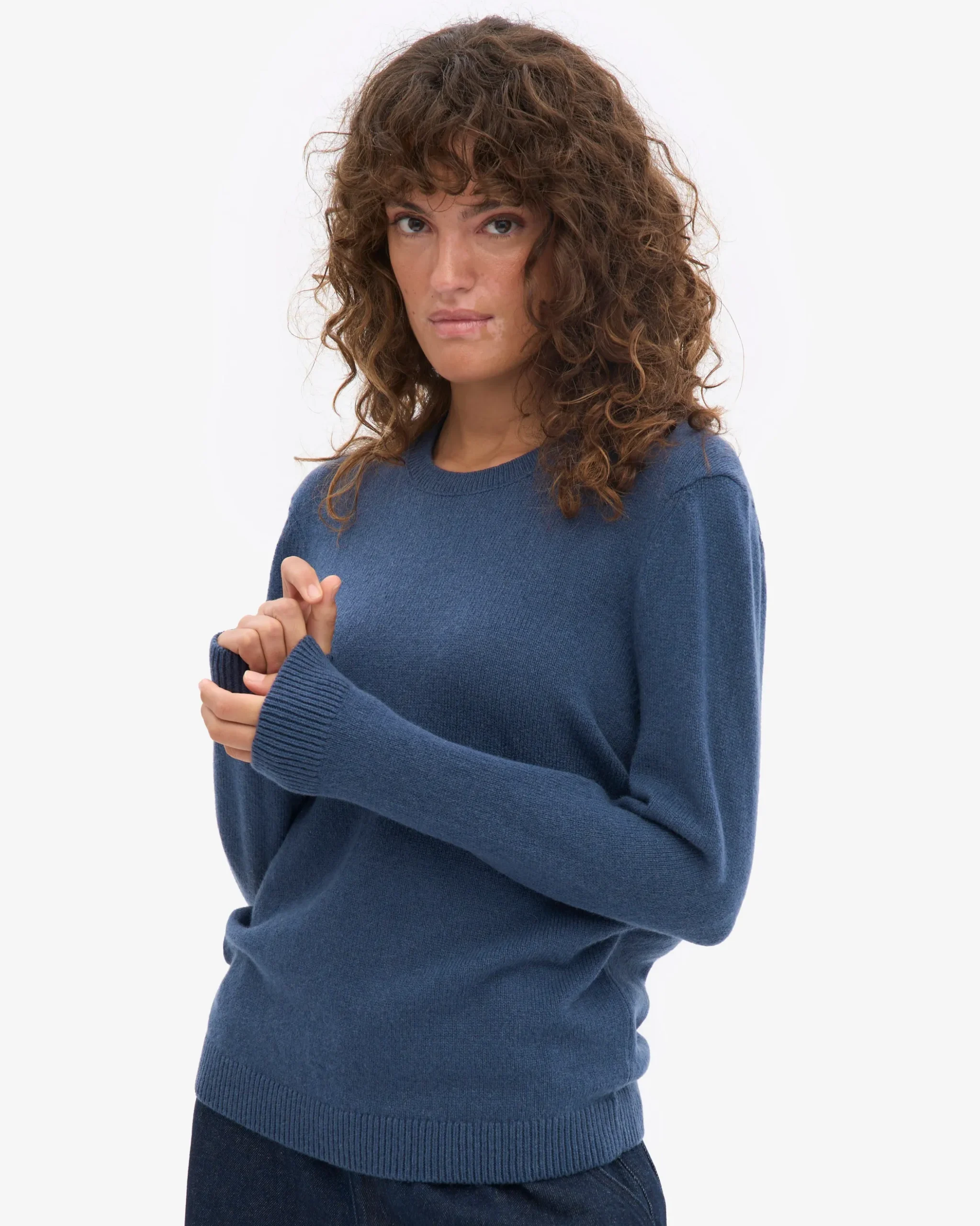 Women Classic Merino Wool Crew - Petrol Blue