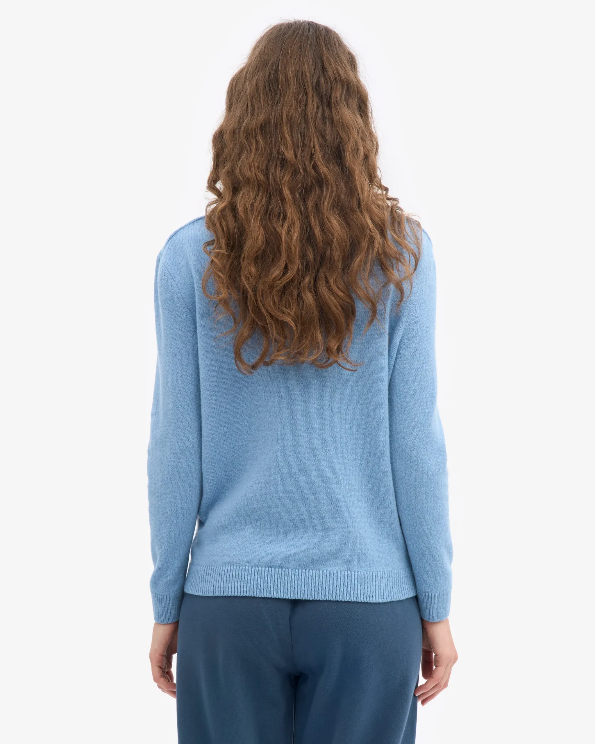 Women Classic Merino Wool Crew - Seaside Blue