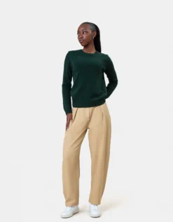Women Classic Merino Wool Crew - Scarlet Red