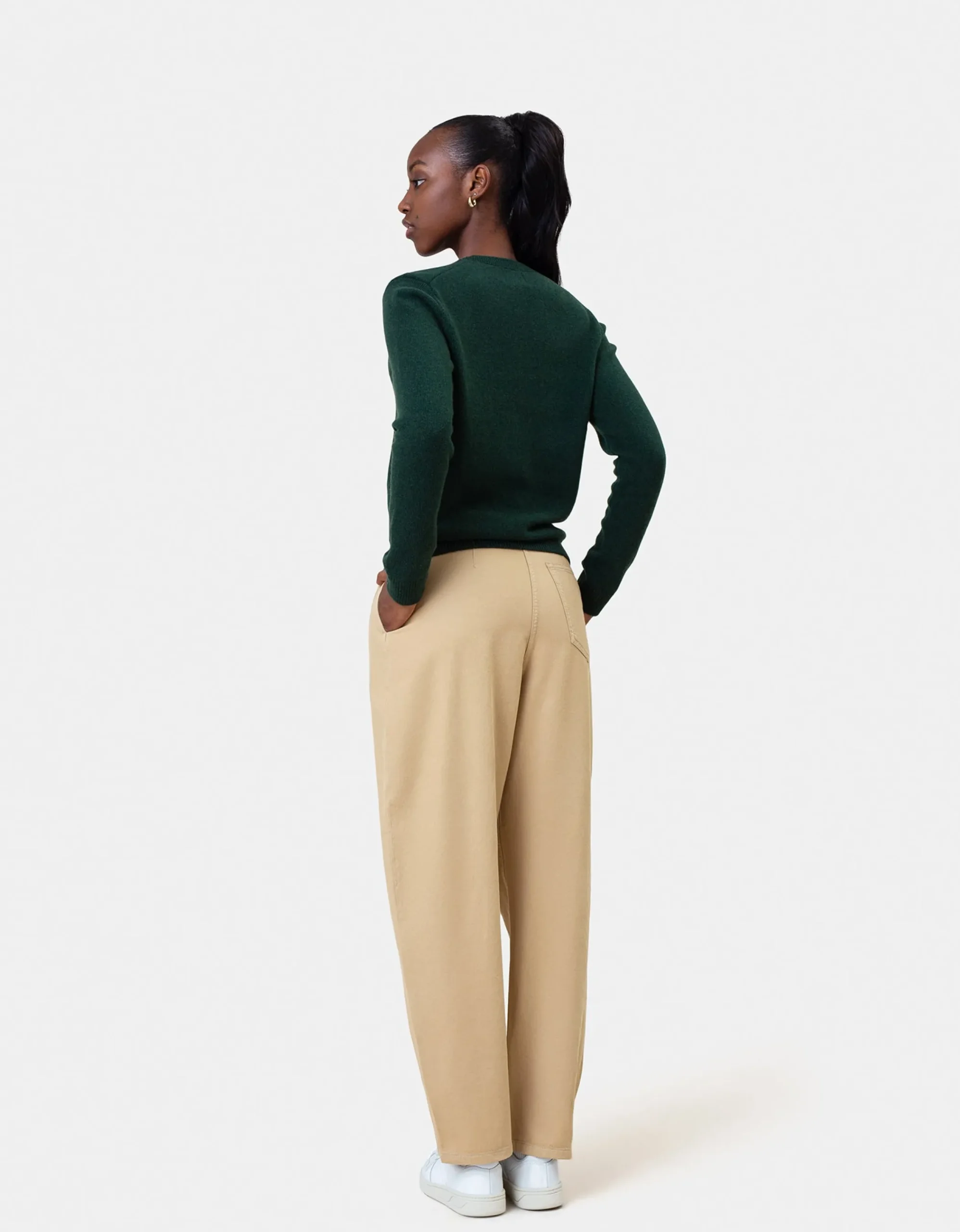 Women Classic Merino Wool Crew - Polar Blue