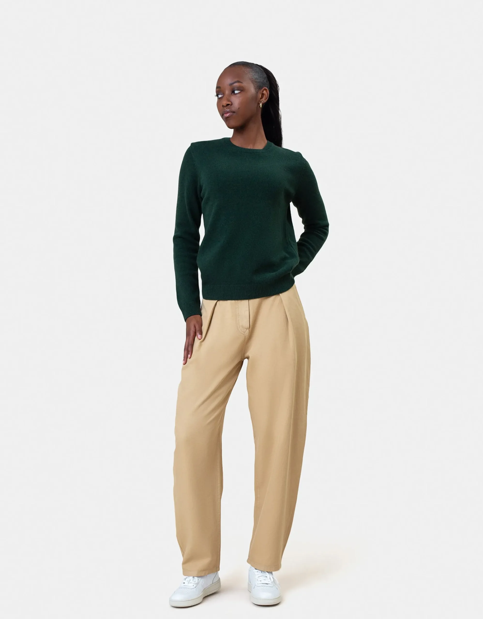 Women Classic Merino Wool Crew - Polar Blue