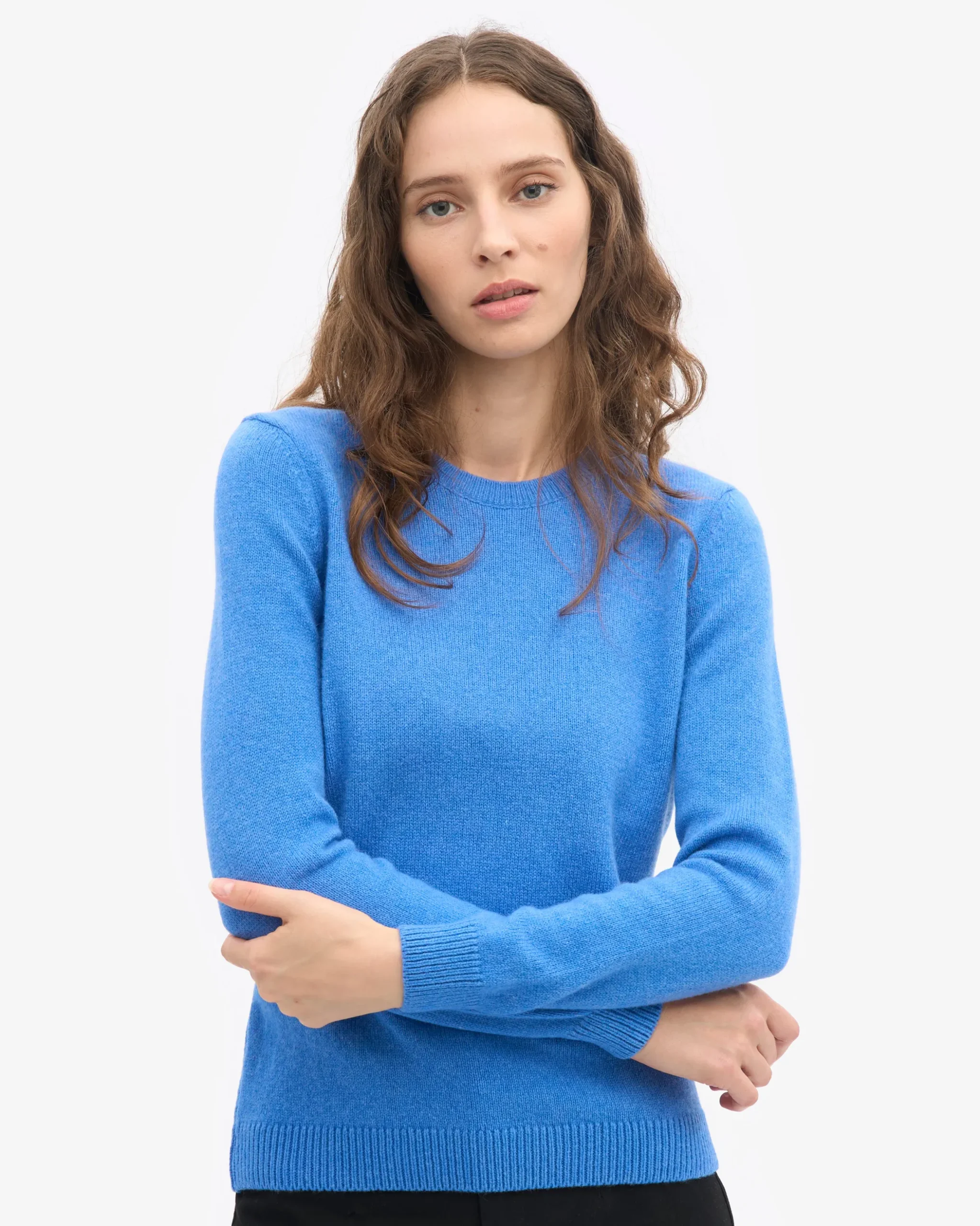 Women Classic Merino Wool Crew - Pacific Blue