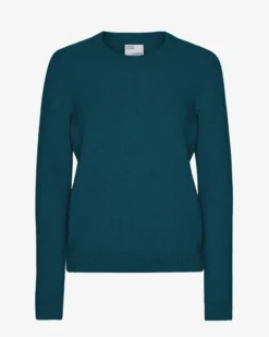Women Classic Merino Wool Crew - Ocean Green