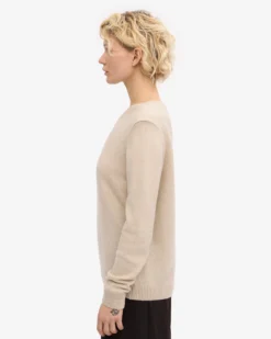 Women Classic Merino Wool Crew - Ivory White