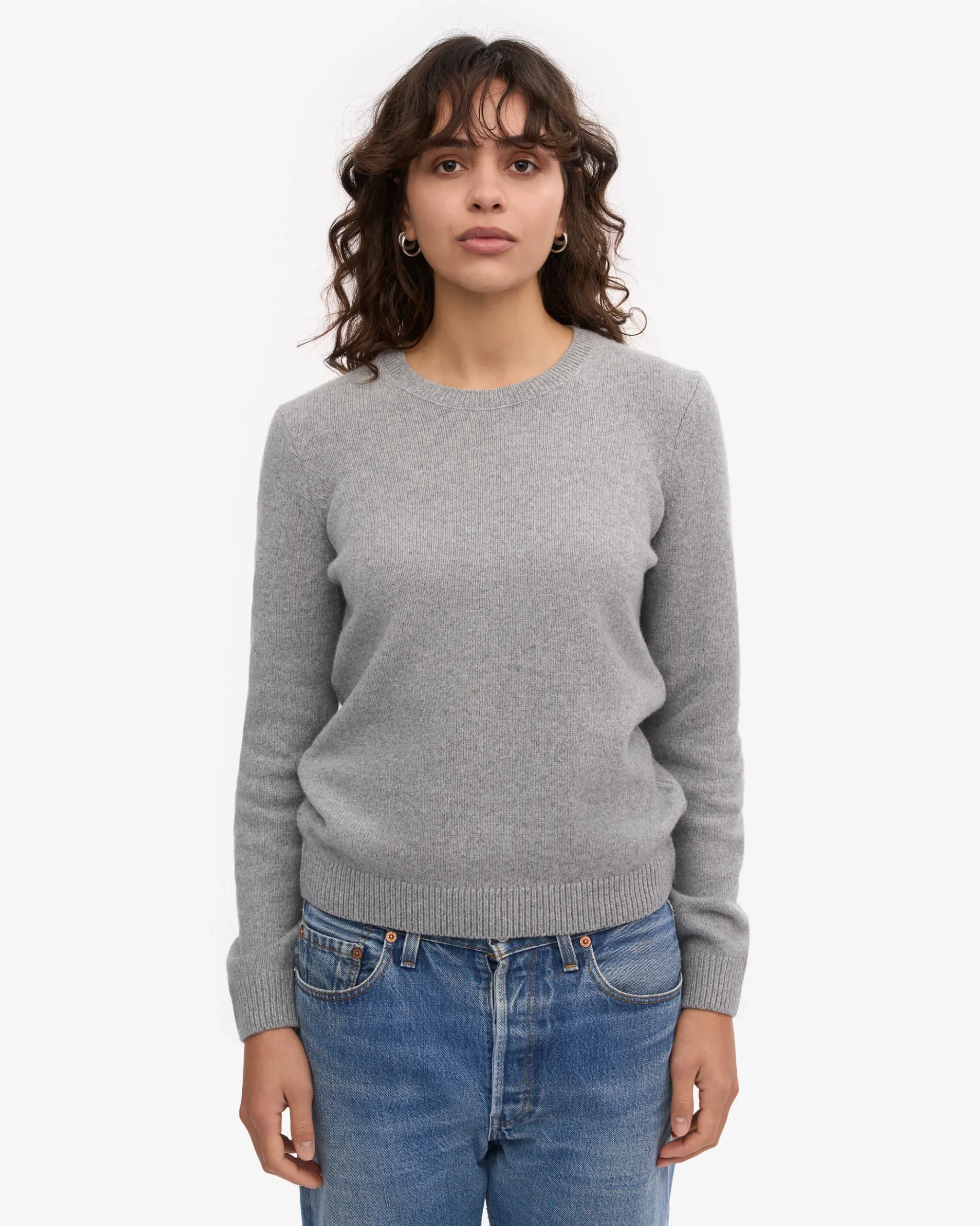 Women Classic Merino Wool Crew - Heather Grey