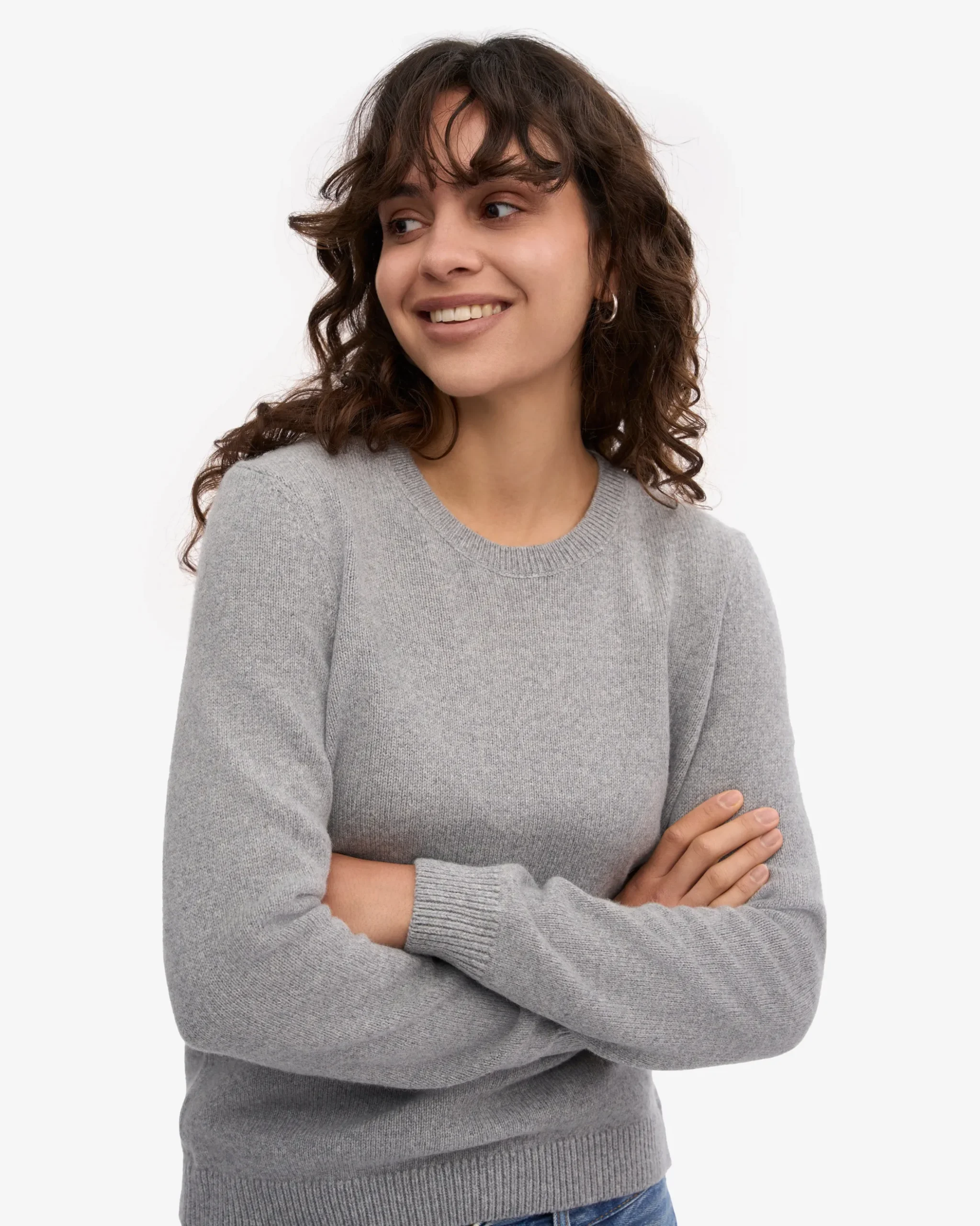 Women Classic Merino Wool Crew - Heather Grey