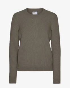 Women Classic Merino Wool Crew - Dusty Olive