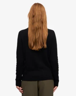 Women Classic Merino Wool Crew - Deep Black