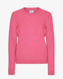 Women Classic Merino Wool Crew - Bubblegum Pink