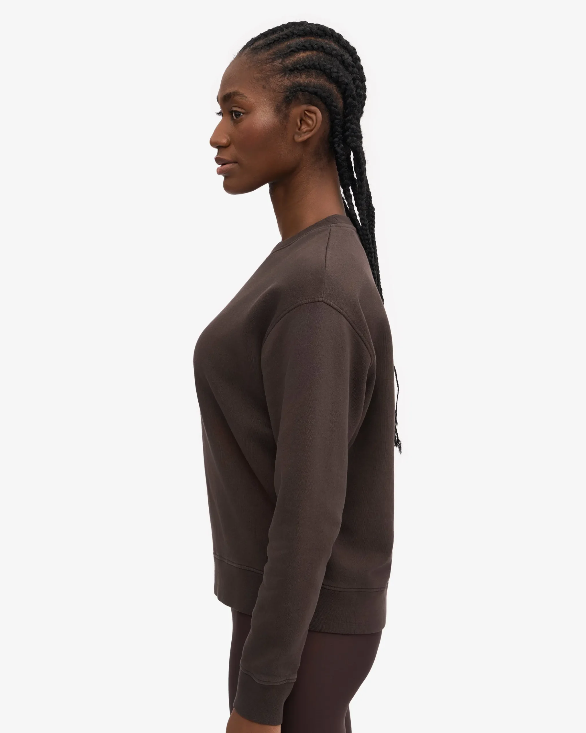Women Classic Organic Crew - Coffee Brown