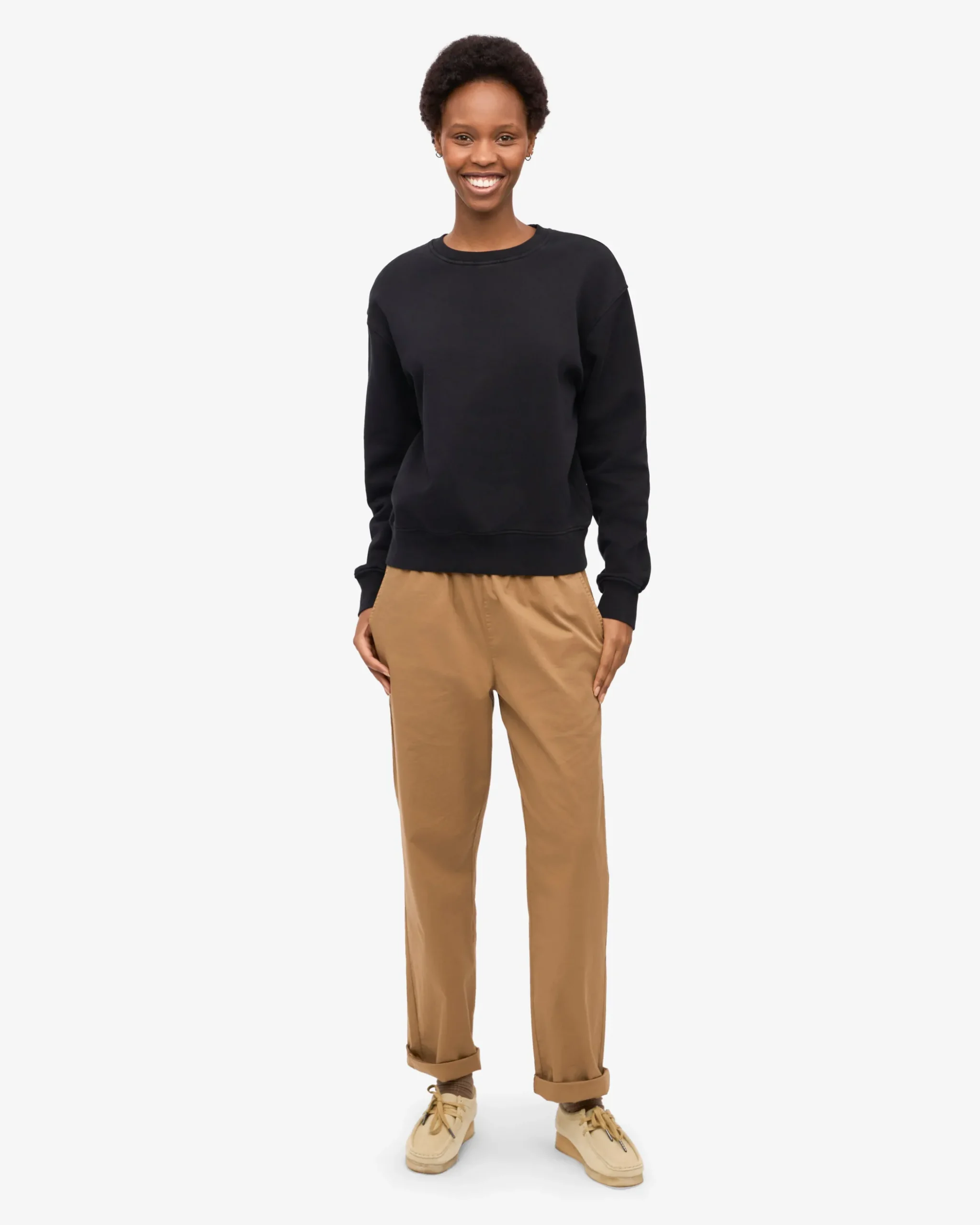 Women Classic Organic Crew - Deep Black