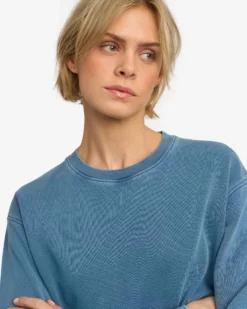 Women Classic Organic Crew - Faded Indigo