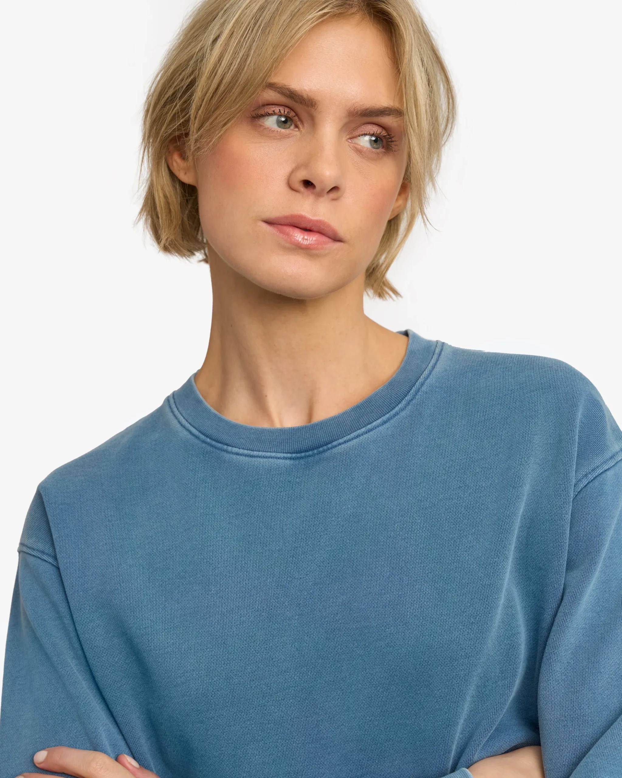 Women Classic Organic Crew - Faded Indigo