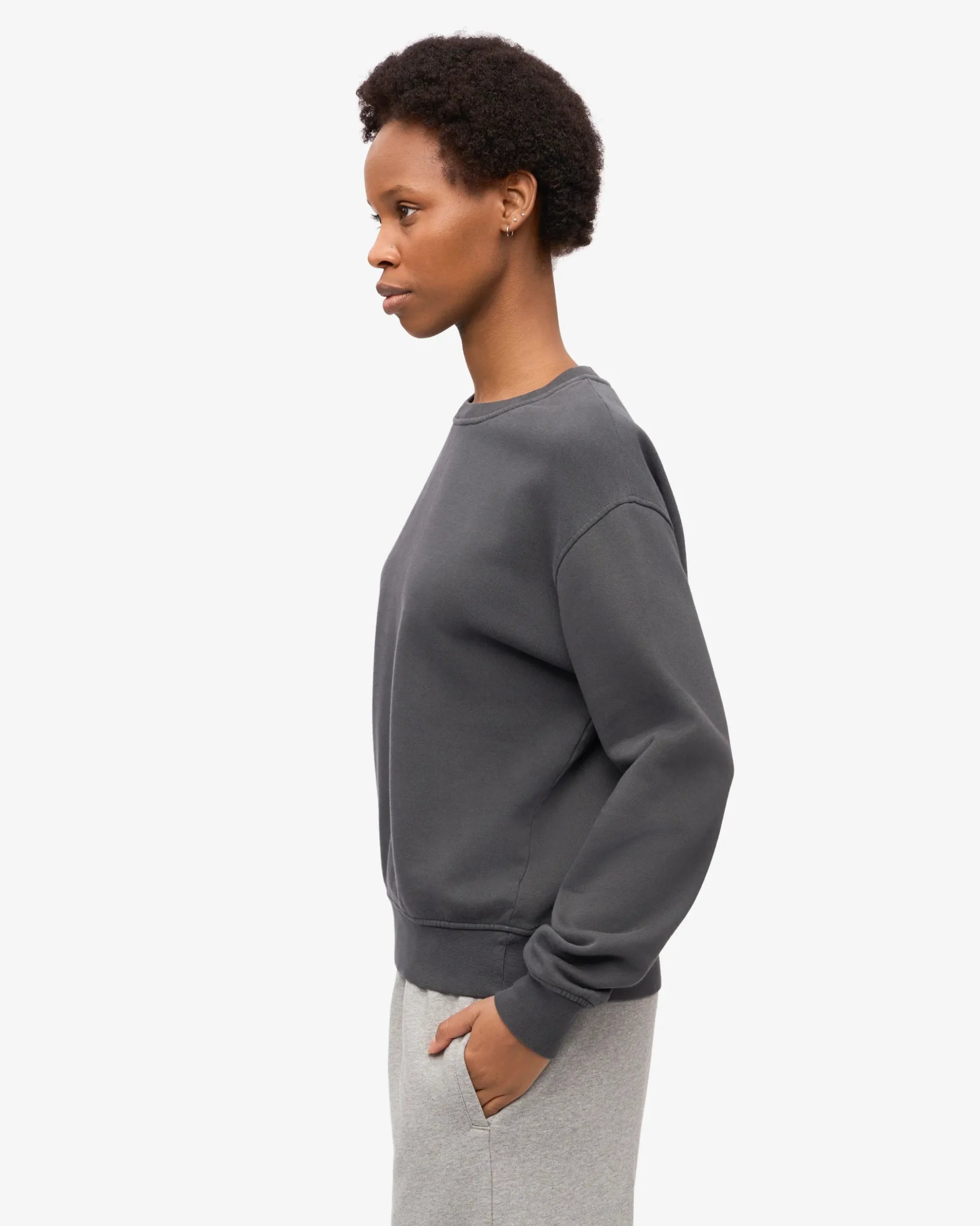 Women Classic Organic Crew - Lava Grey