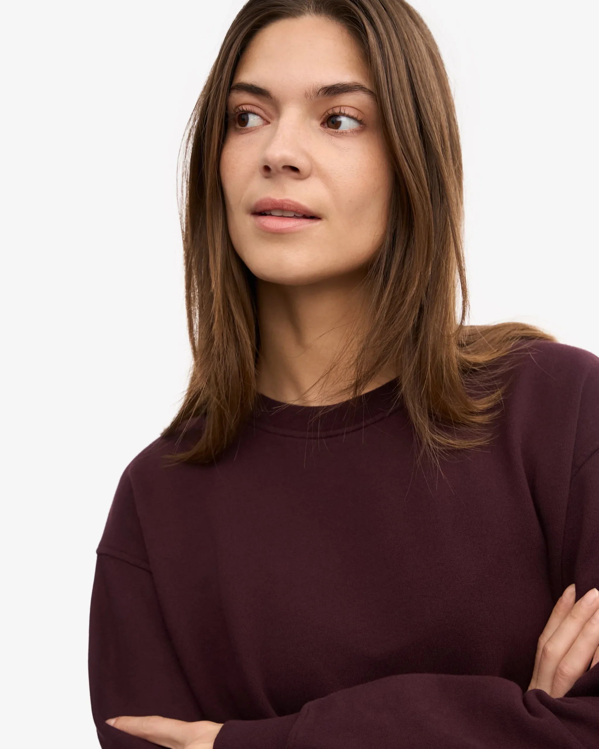 Women Classic Organic Crew - Oxblood Red