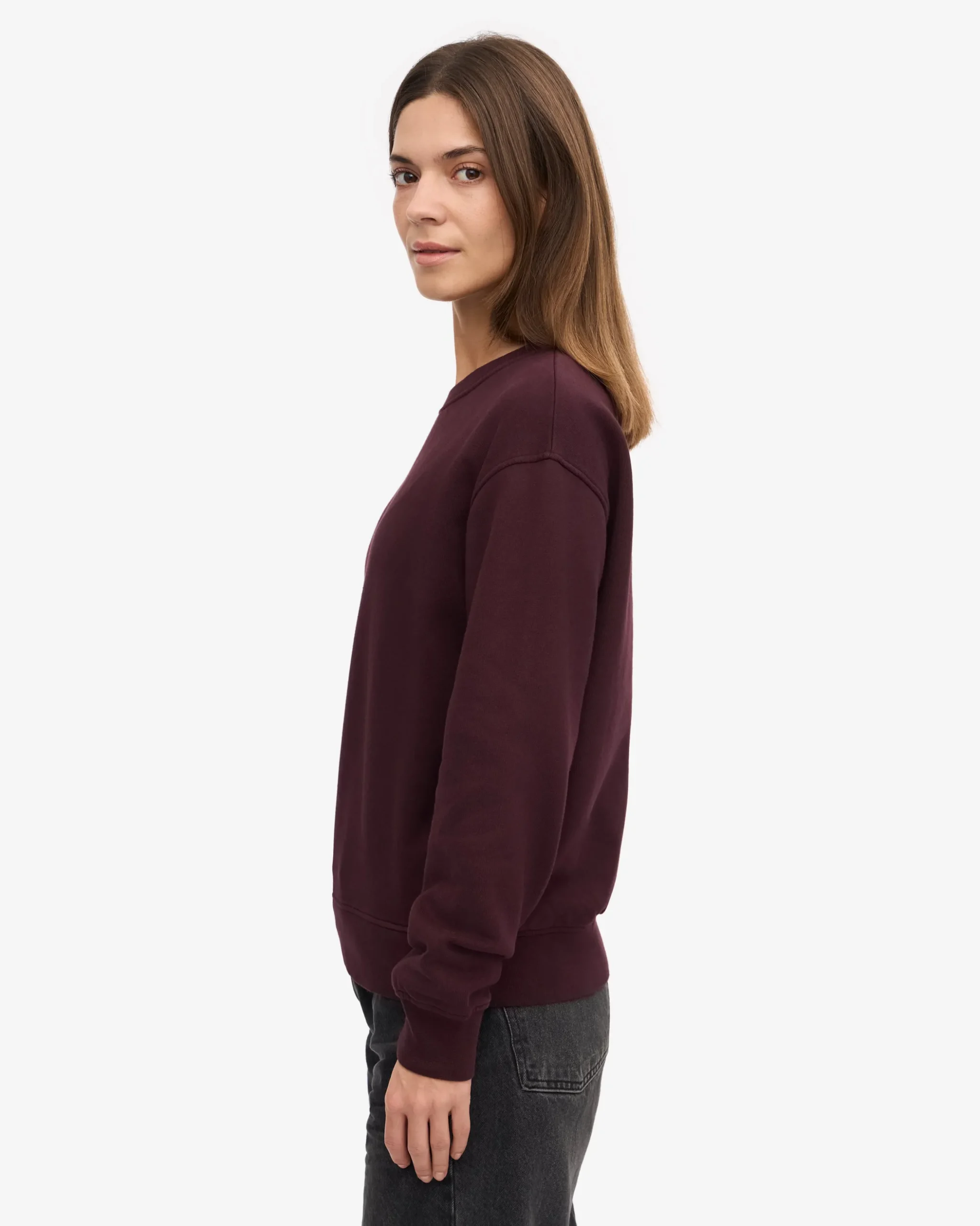 Women Classic Organic Crew - Oxblood Red