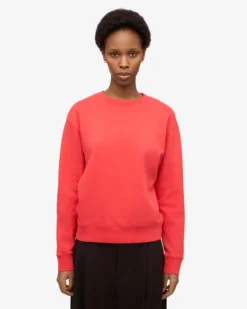 Women Classic Organic Crew - Red Tangerine
