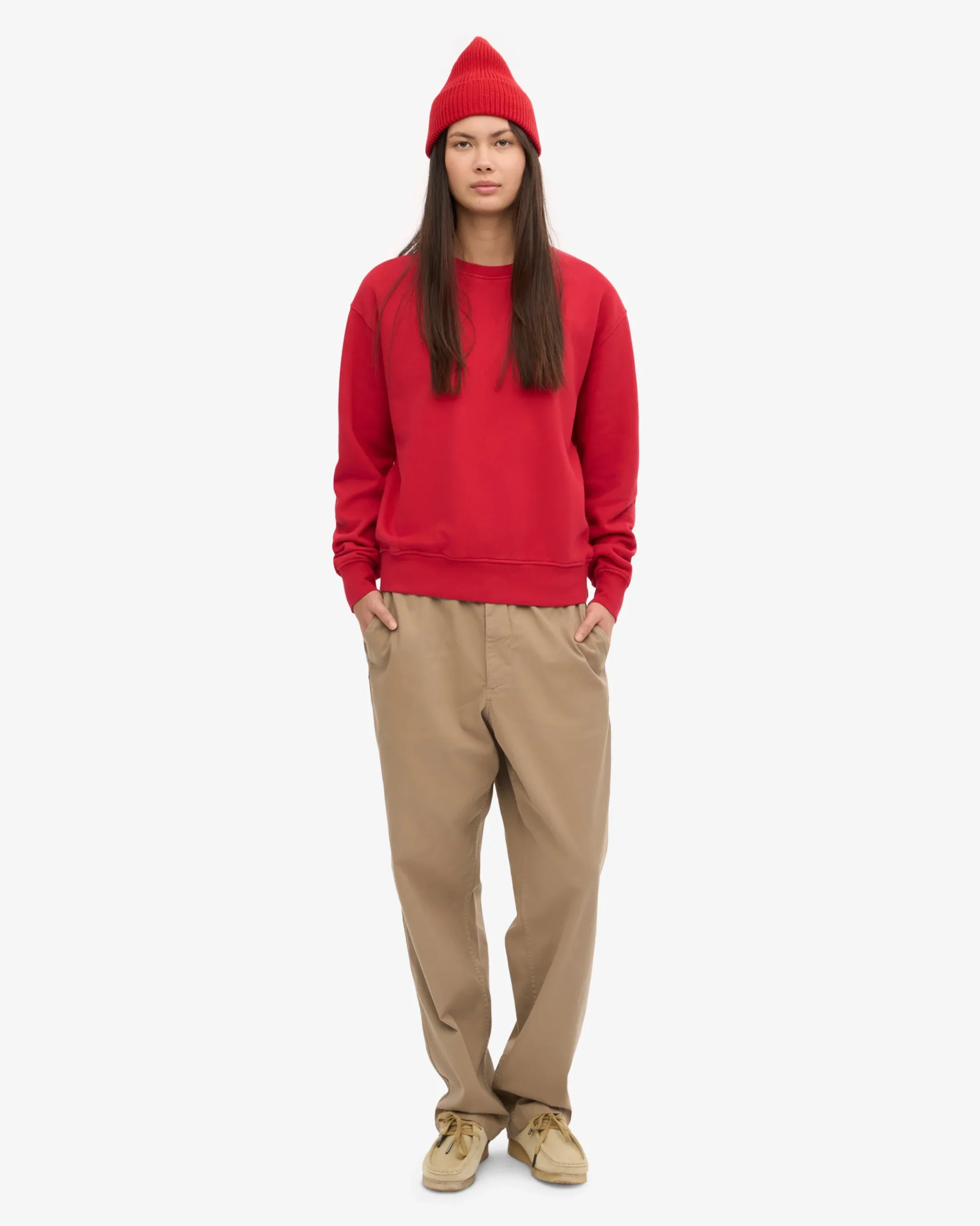 Women Classic Organic Crew - Scarlet Red