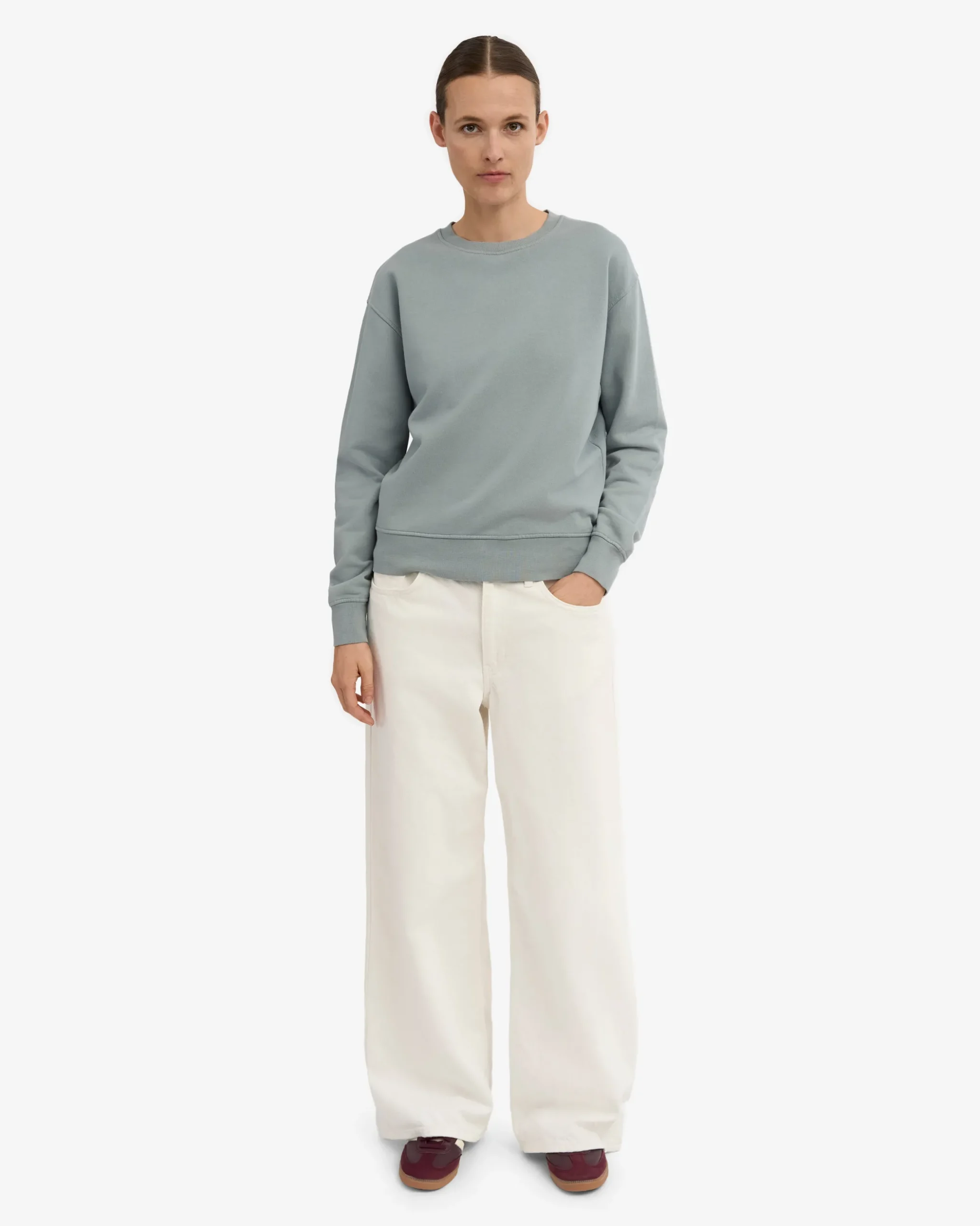 Women Classic Organic Crew - Steel Blue