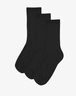 Women Classic Organic Sock - Deep Black (3-Pack)
